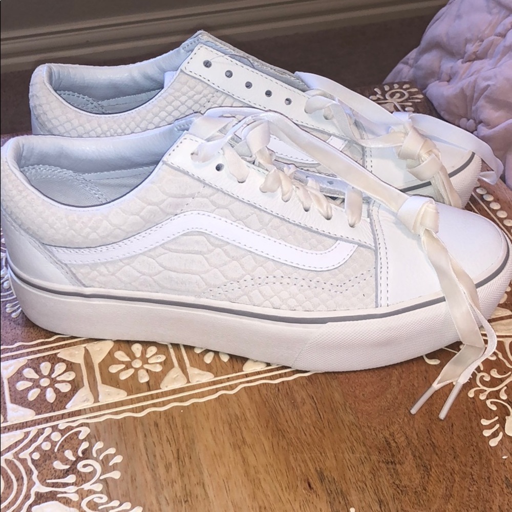 Vans Two-Toned Snake Skin Platform Sneakers